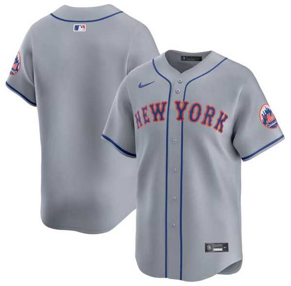 Men%27s New York Mets Blank 2024 Gray Away Limited Stitched Baseball Jersey Dzhi->new york yankees->MLB Jersey